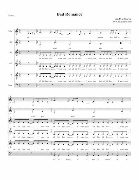 Bad Romance Sheet Music