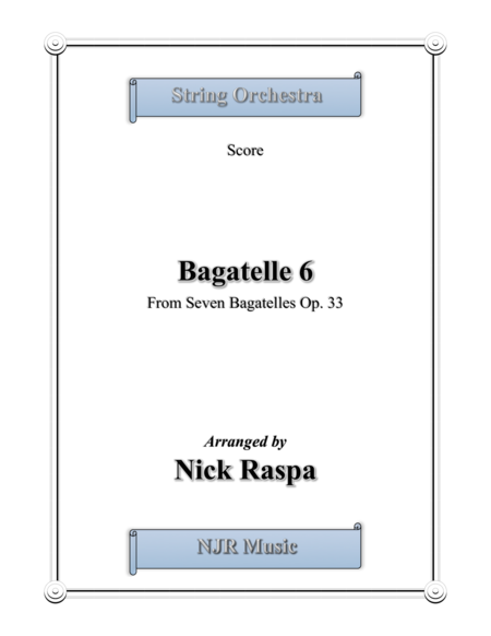 Bagatelle 6 For String Orchestra Score Sheet Music