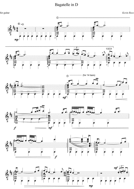 Free Sheet Music Bagatelle In D