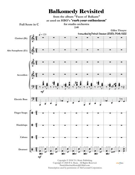 Free Sheet Music Balkomedy Revisited From Curb Your Enthusiasm Full Score Set Of Parts