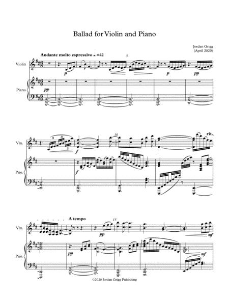 Free Sheet Music Ballad For Violin And Piano