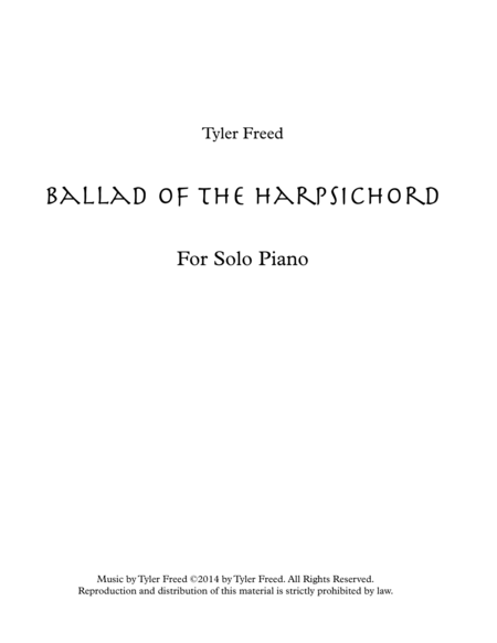 Free Sheet Music Ballad Of The Harpsichord