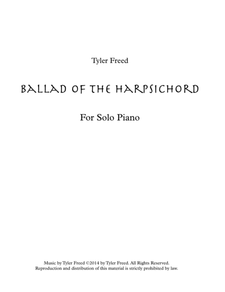 Ballad Of The Harpsichord Sheet Music