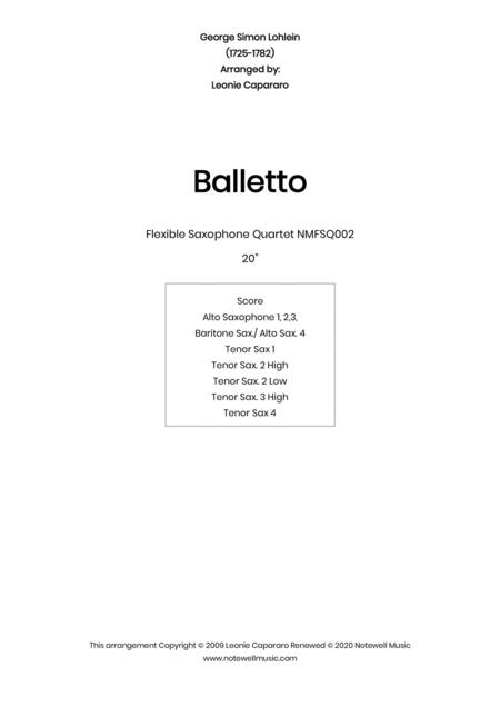 Balletto Sax Quartet Sheet Music