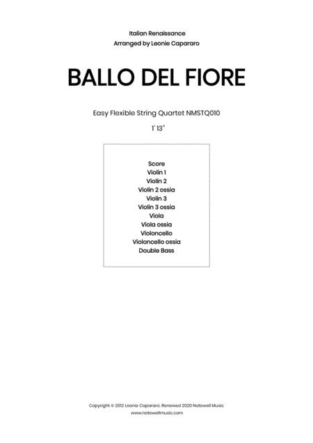 Ballo Del Fiore Flexible String Quartet Ensemble Sheet Music