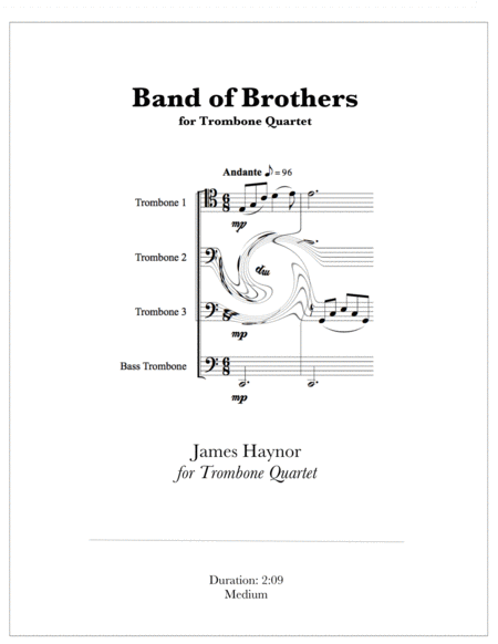 Band Of Brothers Opening Theme For Trombone Quartet Sheet Music