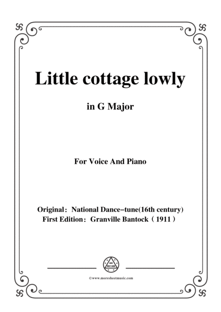 Bantock Folksong Little Cottage Lowly Mazurek In G Major For Voice And Piano Sheet Music