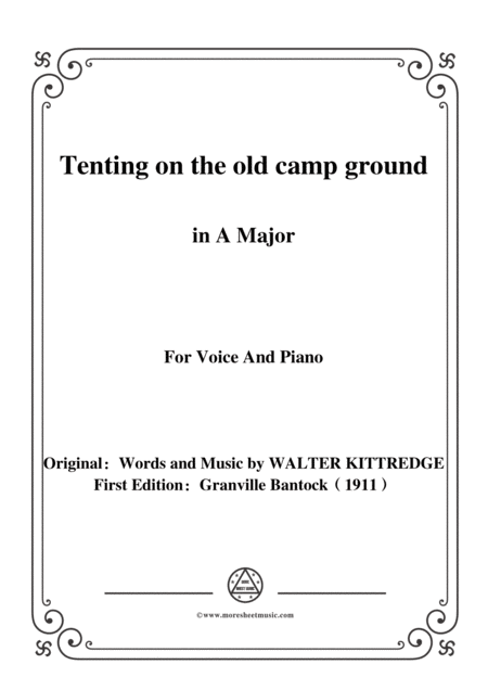 Bantock Folksong Tenting On The Old Camp Ground In A Major For Voice And Piano Sheet Music