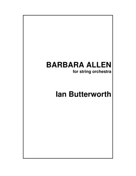 Free Sheet Music Barbara Allen For Strings