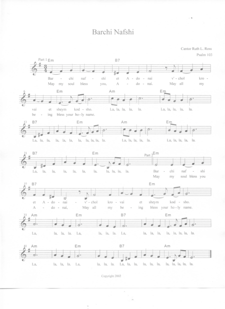 Barchi Nafshi Sheet Music