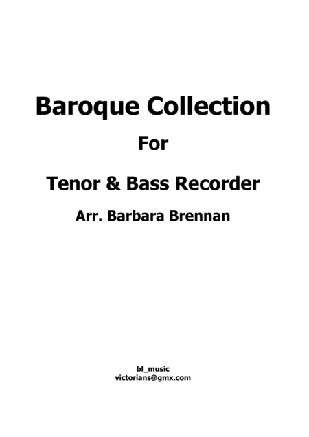 Free Sheet Music Baroque Collection For Tenor And Bass Recorder