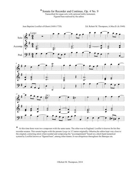 Baroque Largo For Organ Sheet Music