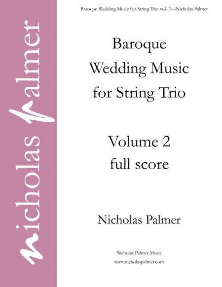 Baroque Wedding Music For String Trio Vol 2 Sheet Music