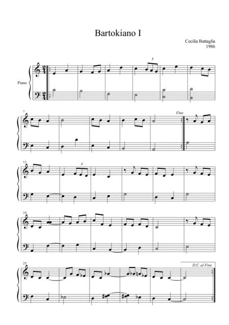 Free Sheet Music Bartokiano I Piano Solo