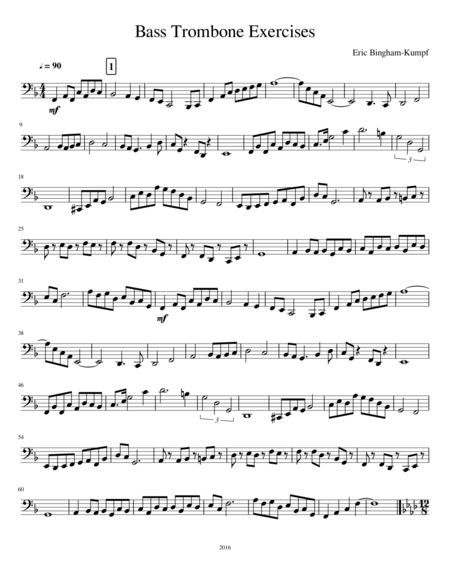 Bass Trombone Exercises Sheet Music