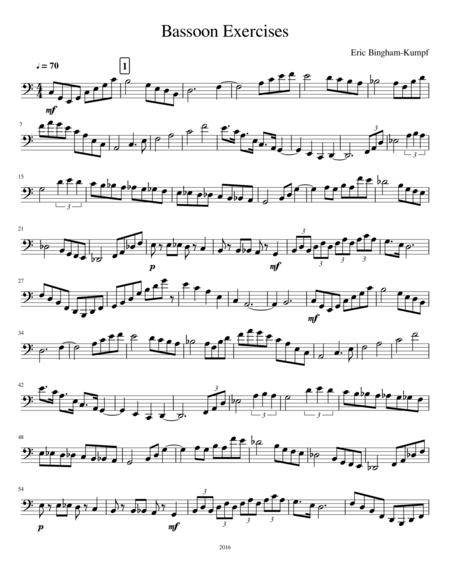 Bassoon Exercises Sheet Music