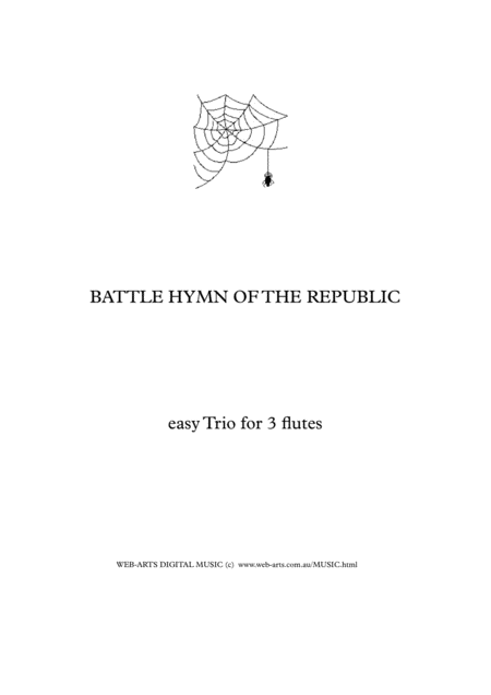 Battle Hymn Of The Republic Easy Trio For 3 Flutes Sheet Music