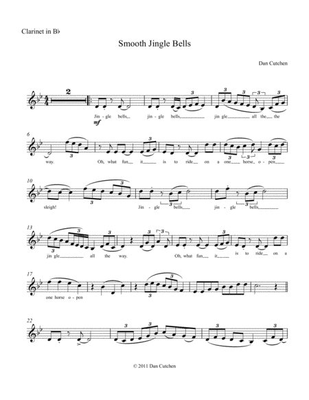 Bb Clarinet Smooth Jingle Bells Jazz Version Sheet Music