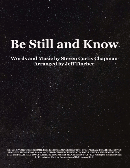 Be Still And Know Sheet Music