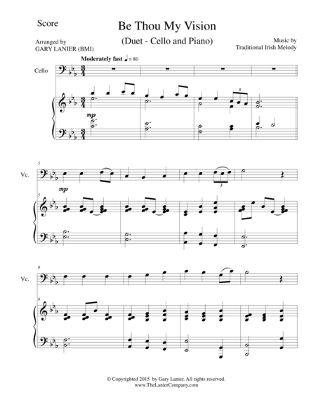 Be Thou My Vision Duet Cello And Piano Score And Parts Sheet Music