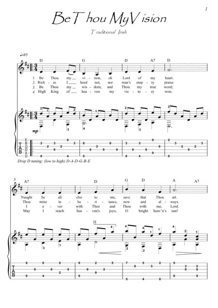 Free Sheet Music Be Thou My Vision Guitar Fingerstyle