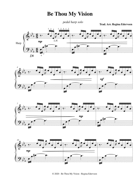 Be Thou My Vision Pedal Harp Solo Sheet Music