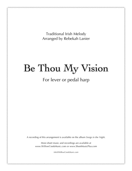 Free Sheet Music Be Thou My Vision Solo Lever Or Pedal Harp