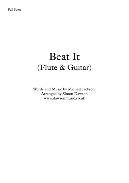 Beat It Flute Guitar Sheet Music