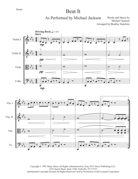 Beat It Sheet Music