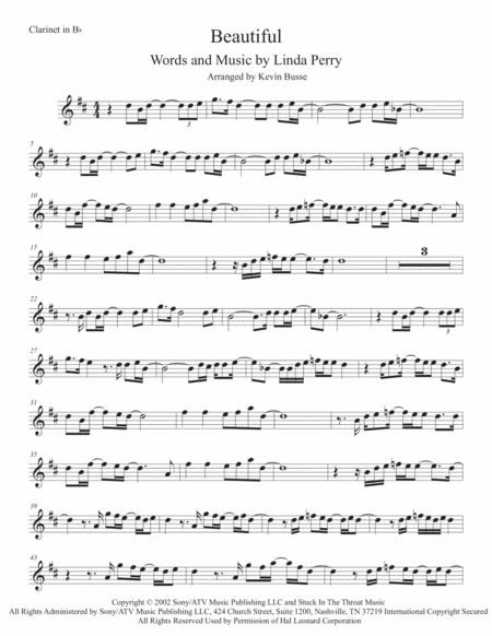 Free Sheet Music Beautiful Clarinet Easy Key Of C