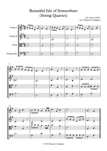 Beautiful Isle Of Somewhere String Quartet Sheet Music