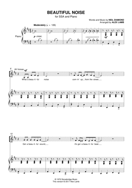 Free Sheet Music Beautiful Noise