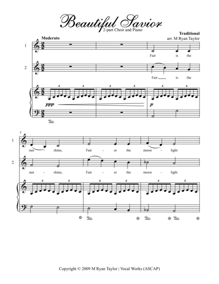 Beautiful Savior 2 Part Choir And Piano Sheet Music