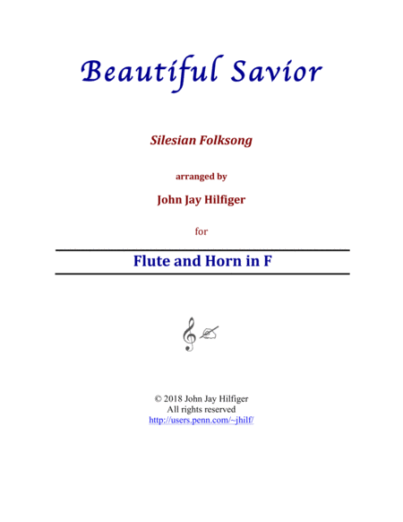 Beautiful Savior For Flute And Horn In F Sheet Music