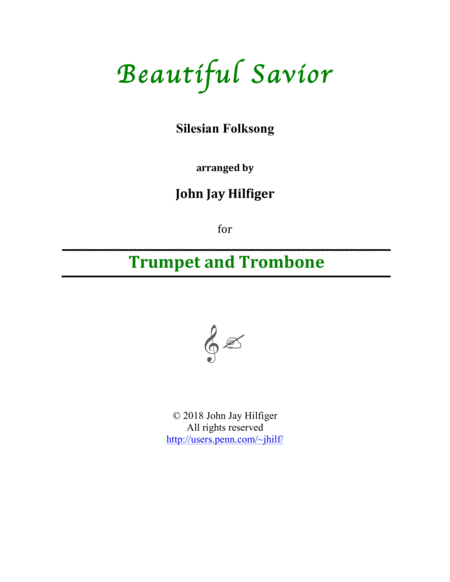 Free Sheet Music Beautiful Savior For Trumpet And Trombone