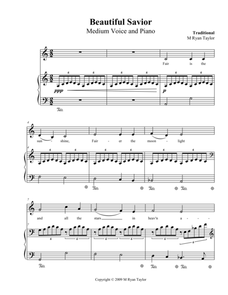 Beautiful Savior Medium Voice And Piano Sheet Music