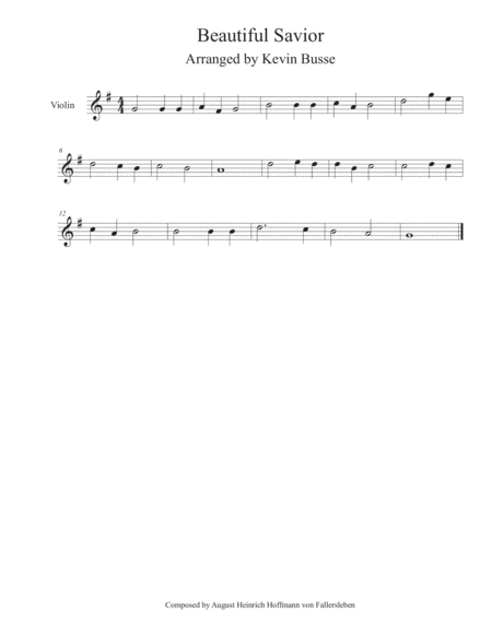 Beautiful Savior Violin Sheet Music