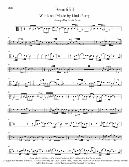 Free Sheet Music Beautiful Viola Easy Key Of C