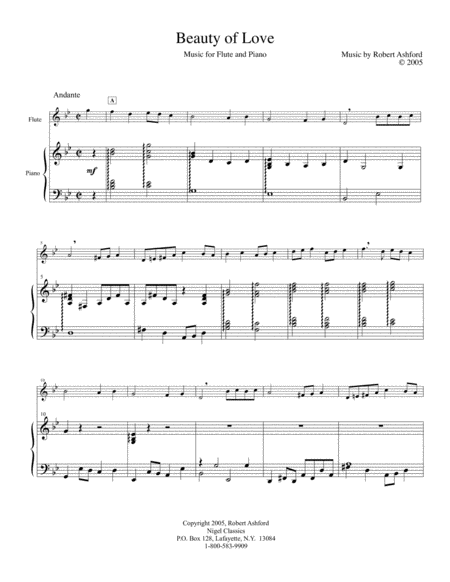 Free Sheet Music Beauty Of Love Flute And Piano