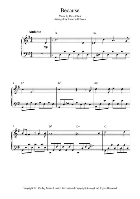 Because Piano Solo With Chords Sheet Music