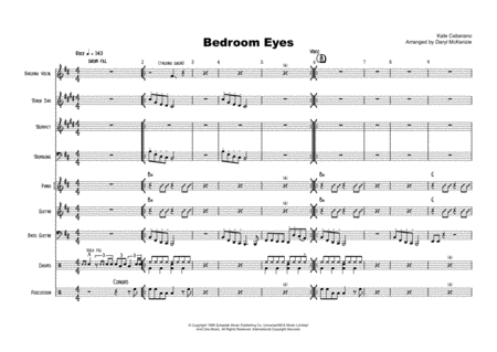 Bedroom Eyes Vocal With Small Band 3 Horns Key Of B Minor Sheet Music