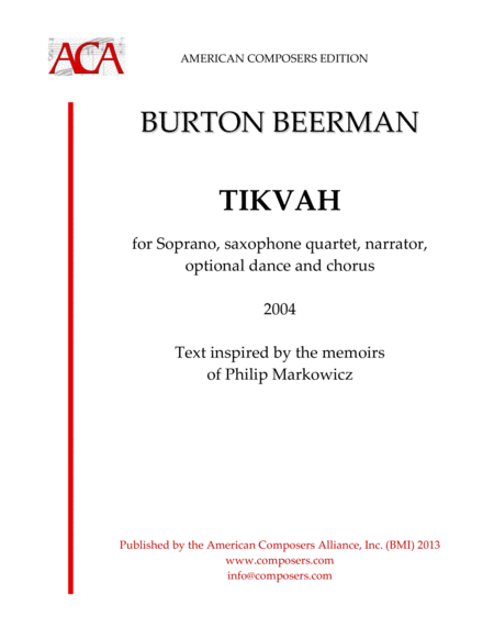 Free Sheet Music Beerman Tikvah