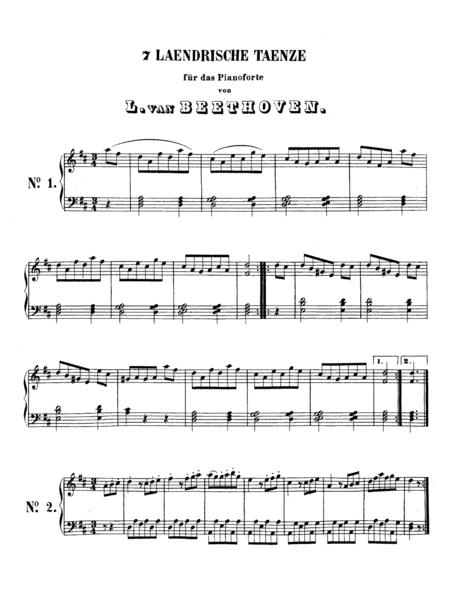 Beethoven 7 Lndler In D Major Woo 11 Complete Version Sheet Music