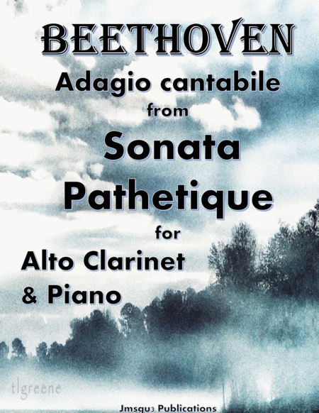 Free Sheet Music Beethoven Adagio From Sonata Pathetique For Alto Clarinet Piano