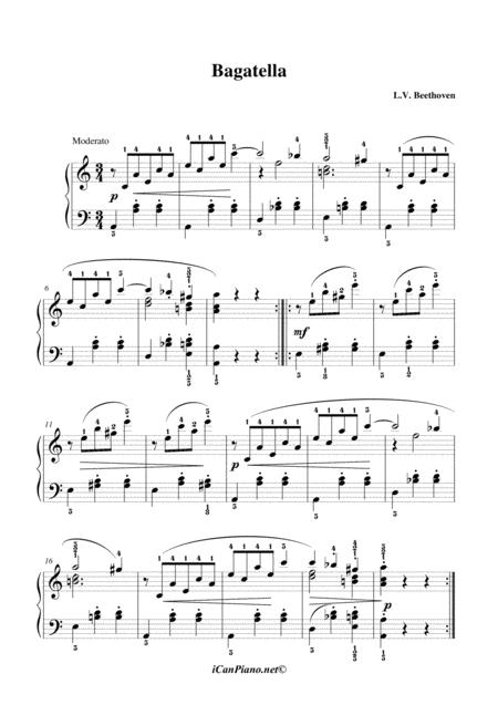 Beethoven Bagatelle In A Minor Op 119 No 9 Sheet Music