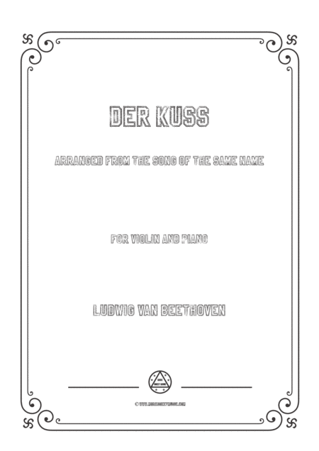 Free Sheet Music Beethoven Der Kuss For Violin And Piano