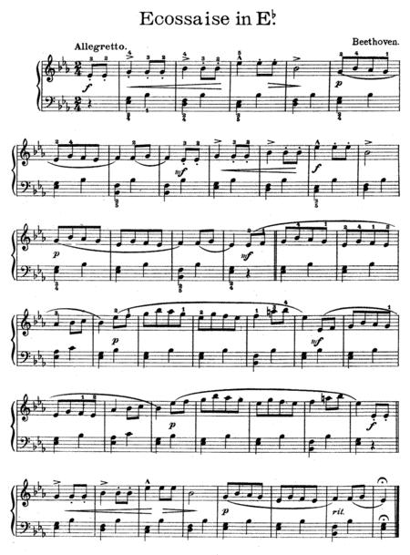 Beethoven Ecossaise In Eb Major Woo 86 Complete Version Sheet Music