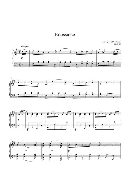 Beethoven Ecossaise In G Major Piano Solo Sheet Music