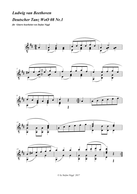 Beethoven For Solo Guitar Sheet Music