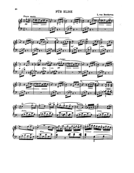 Beethoven Fr Elise Sheet Music